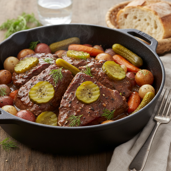Savory Dill Pickle Pot Roast recipe