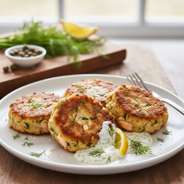 Savory Dilly Salmon Cakes recipe