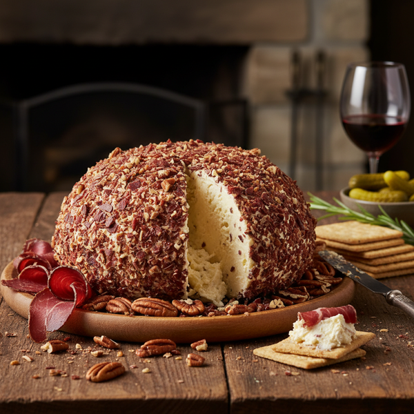 Savory Dried Beef and Pecan Cheese Ball Delight recipe