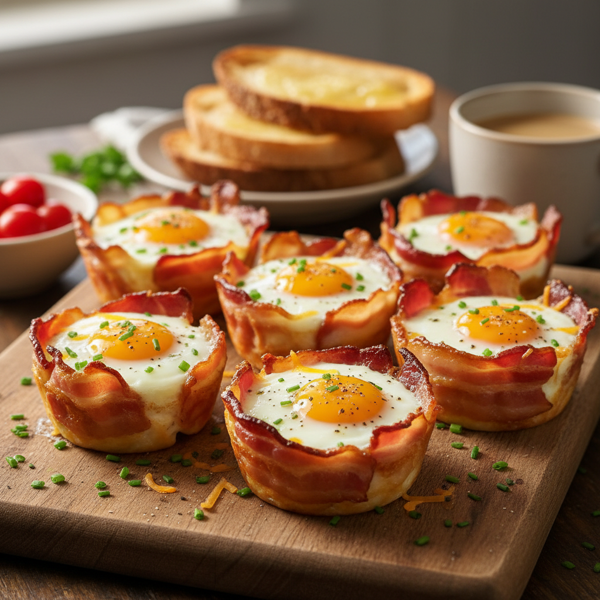 Savory Egg and Bacon Breakfast Cups recipe