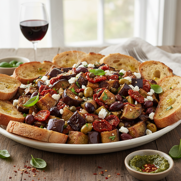 Savory Eggplant Antipasto Medley recipe