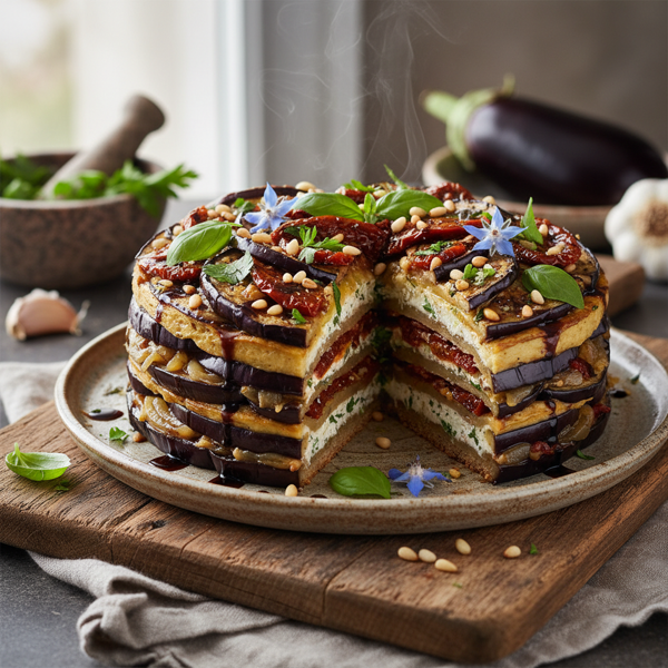 Savory Eggplant Delight Cake recipe