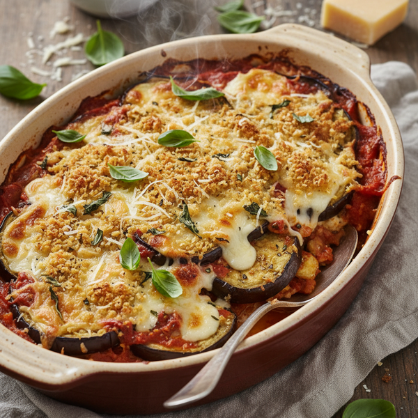 Savory Eggplant Parmesan Gratin recipe