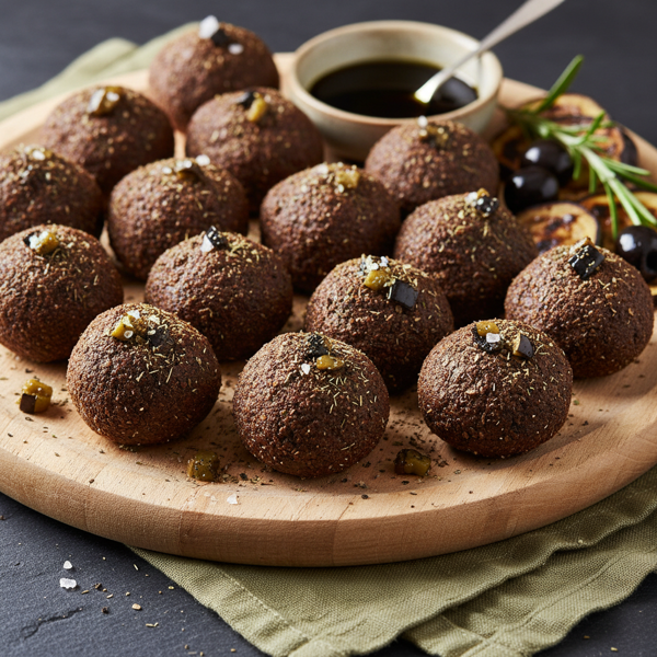 Savory Eggplant & Olive Truffles recipe