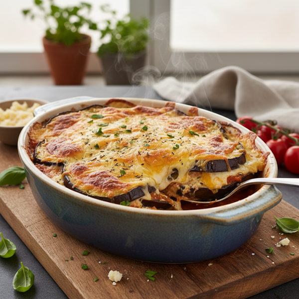 Savory Eggplant and Cheddar Bake recipe