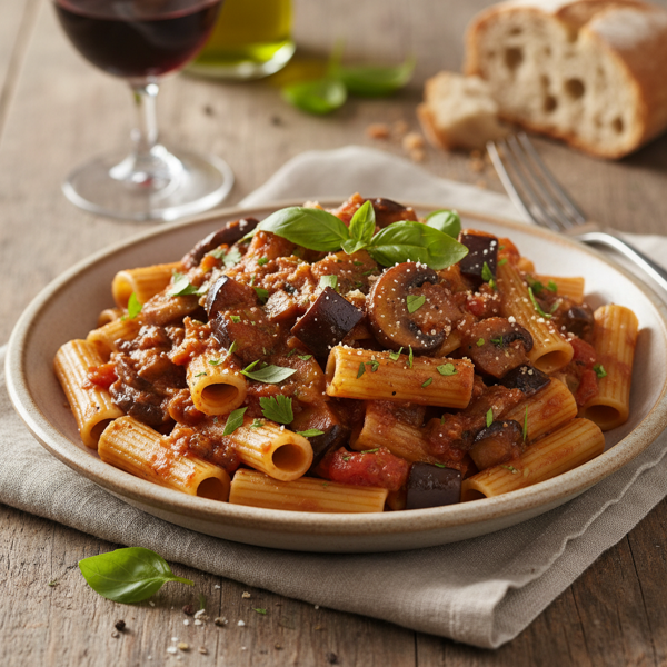 Savory Eggplant and Mushroom Pasta Sauce recipe