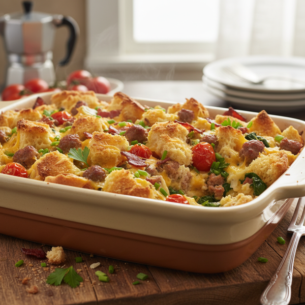 Savory English Muffin Breakfast Bake recipe