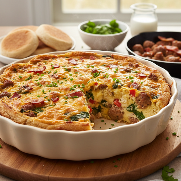 Savory English Muffin Breakfast Strata recipe