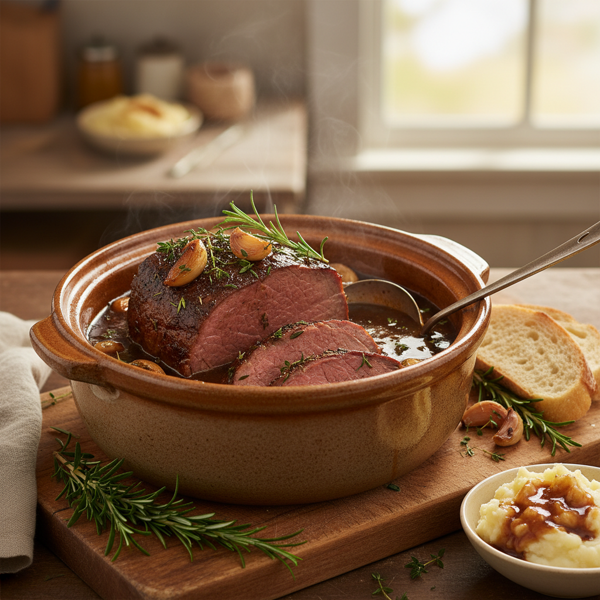 Savory Eye of Round Roast in Crock Pot recipe