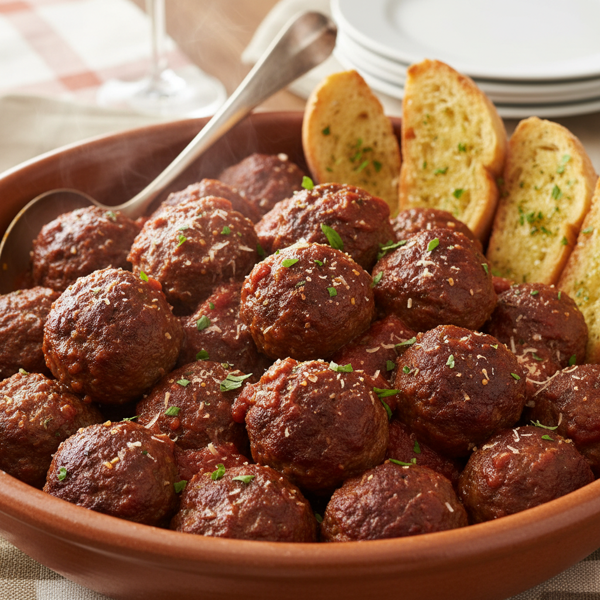 Savory Family-Style Meatballs recipe