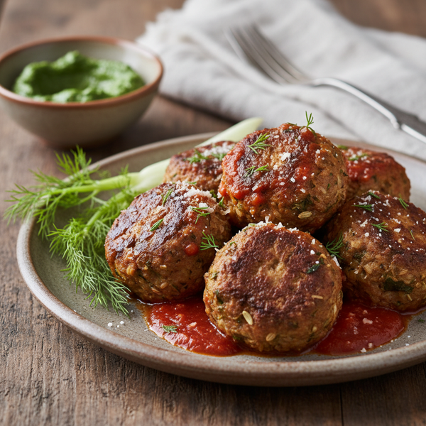 Savory Fennel-Infused Vegetarian Meatballs recipe