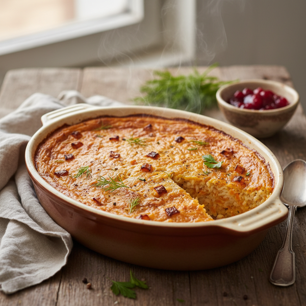 Savory Finnish Carrot and Rice Bake recipe