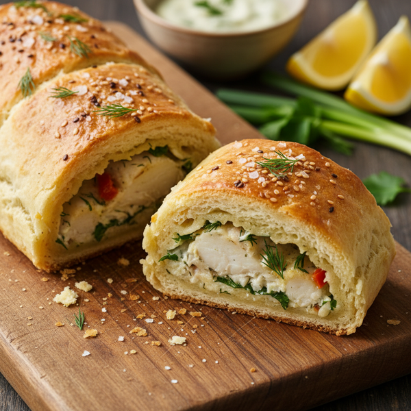 Savory Fish-Stuffed Biscuit Roll recipe