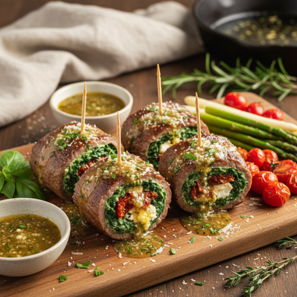 Savory Florentine Cube Steak Roll-Ups recipe