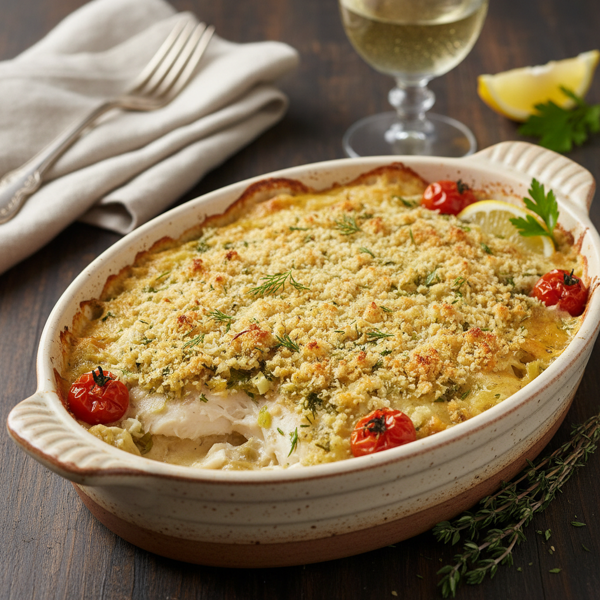 Savory Flounder Gratin Delight recipe