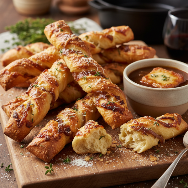 Savory French Onion Breadsticks recipe