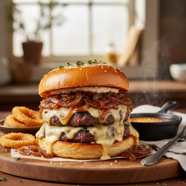 Savory French Onion Burgers recipe