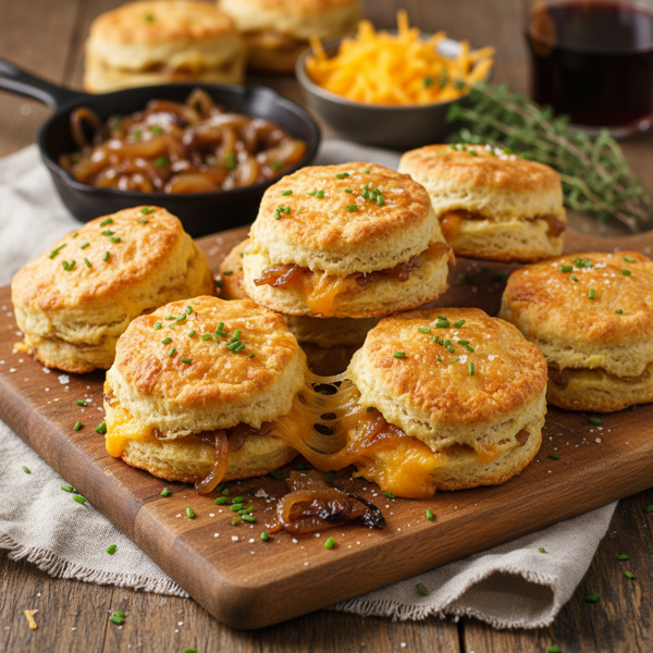 Savory French Onion Cheddar Biscuits recipe