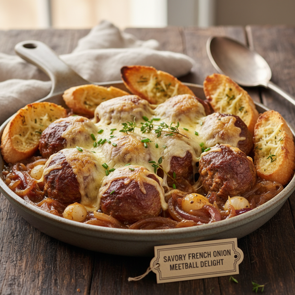 Savory French Onion Meatball Delight recipe
