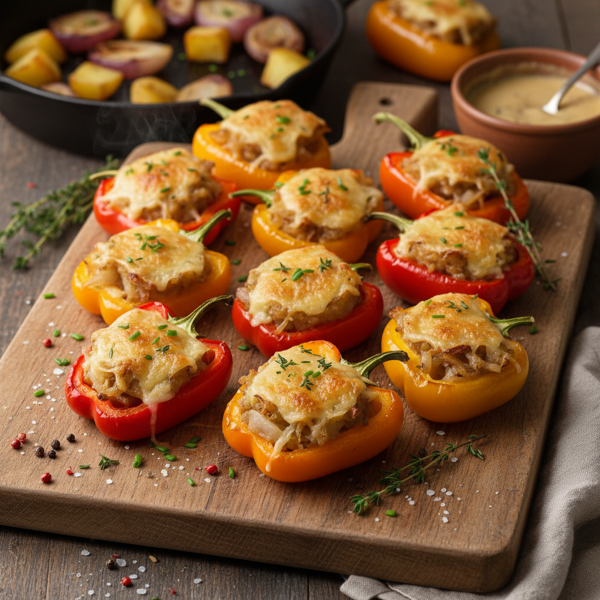 Savory French Onion Potato-Stuffed Mini Peppers recipe