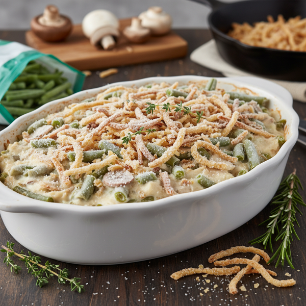 Savory Frozen Green Bean Casserole recipe