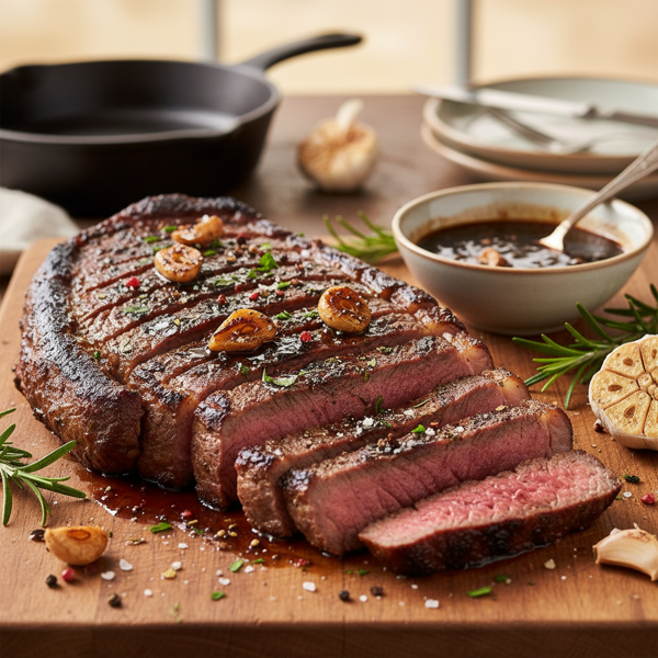 Savory Garlic-Balsamic Marinated Skirt Steak recipe