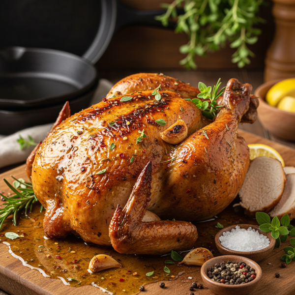 Savory Garlic-Oregano Herb Basted Chicken recipe