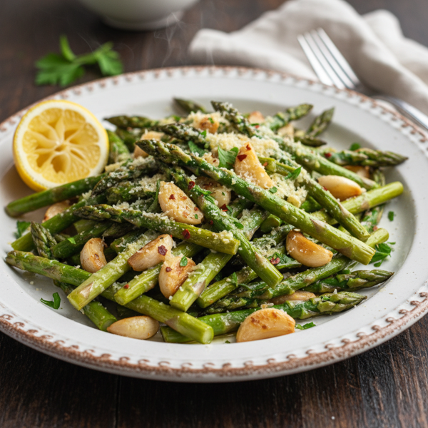 Savory Garlic-Parmesan Asparagus Medley recipe