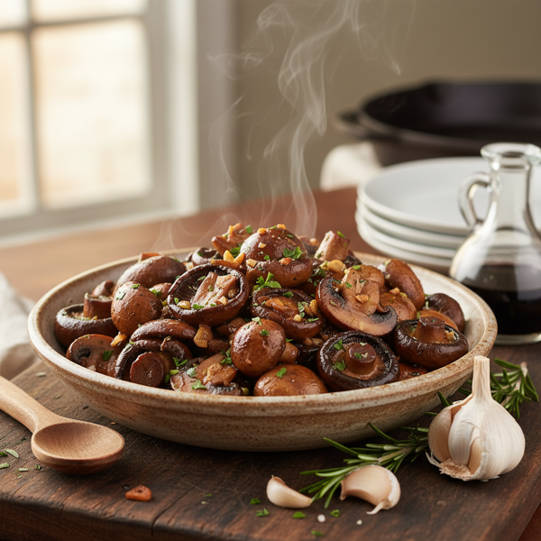Savory Garlic Balsamic Sautéed Mushrooms recipe