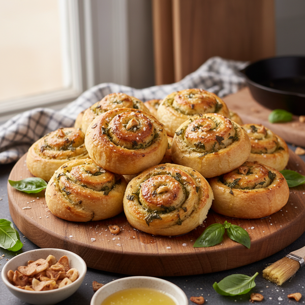 Savory Garlic Basil Crescent Rolls recipe