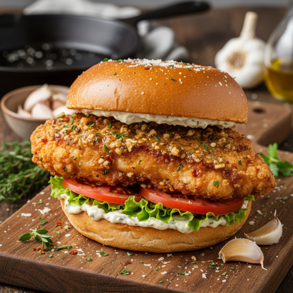 Savory Garlic Bliss Chicken Sandwich recipe