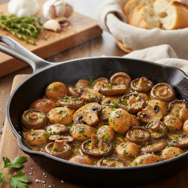 Savory Garlic Butter Sautéed Mushrooms recipe