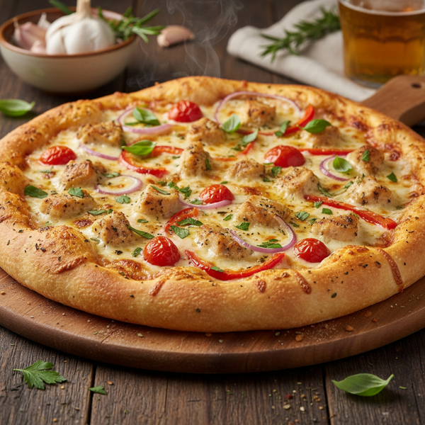Savory Garlic Chicken Supreme Pizza recipe