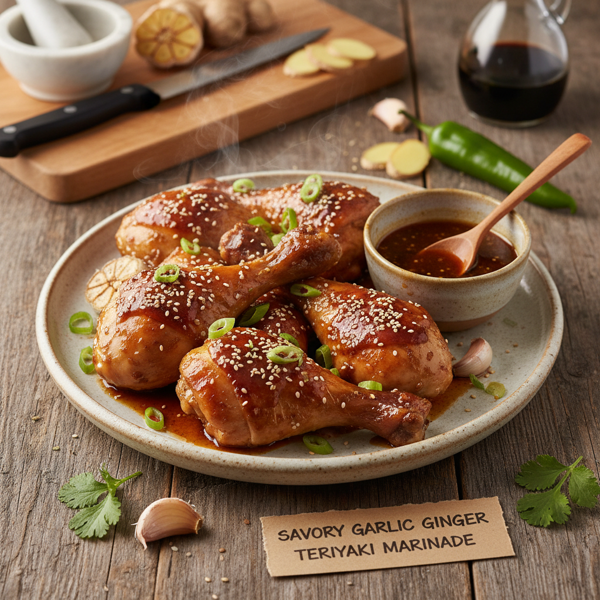 Savory Garlic Ginger Teriyaki Marinade recipe
