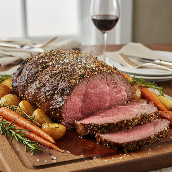 Savory Garlic Herb Prime Rib Roast recipe