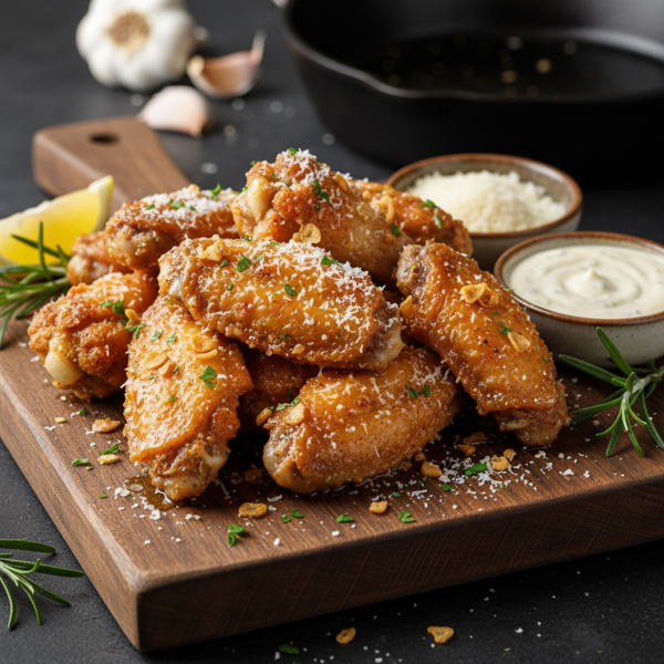 Savory Garlic Parmesan Crisp Wings recipe