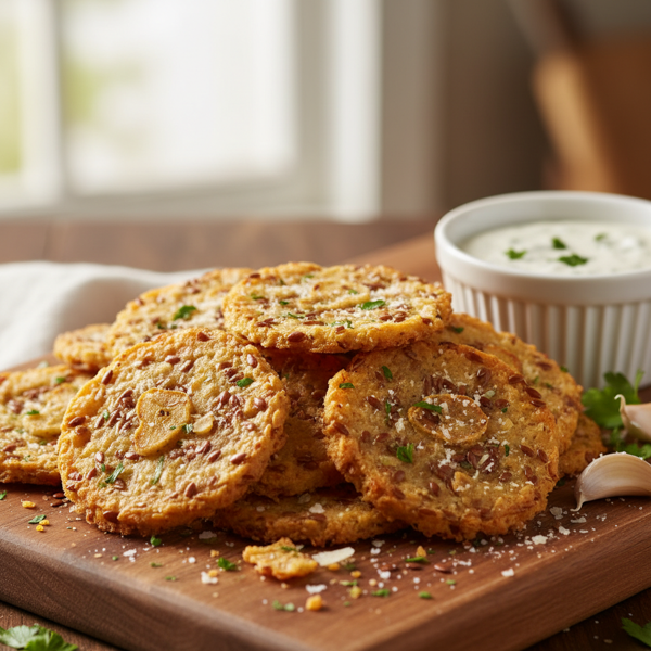 Savory Garlic Parmesan Flaxseed Crisps recipe
