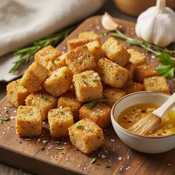 Savory Garlic & Herb Croutons recipe