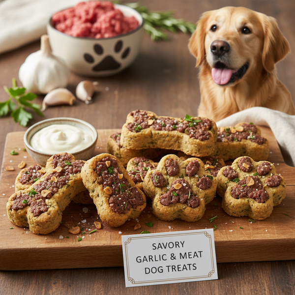 Savory Garlic & Meat Dog Treats recipe