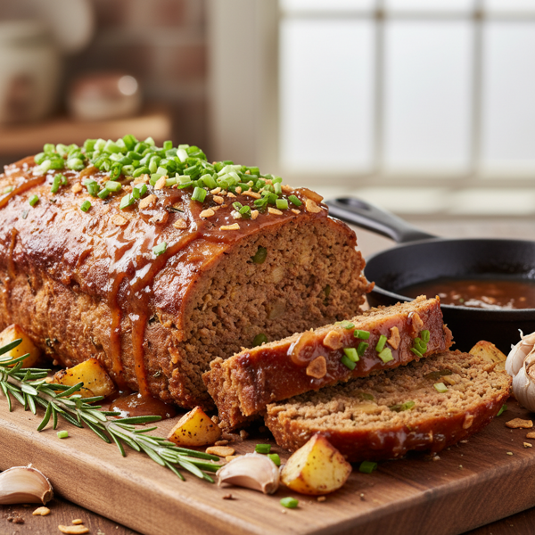 Savory Garlic & Onion Meatloaf recipe