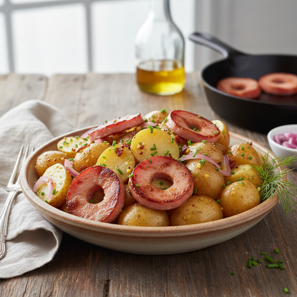 Savory German-Style Potato Salad with Canadian Bacon recipe