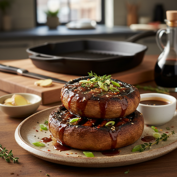 Savory Ginger-Balsamic Grilled Portobello Delight recipe