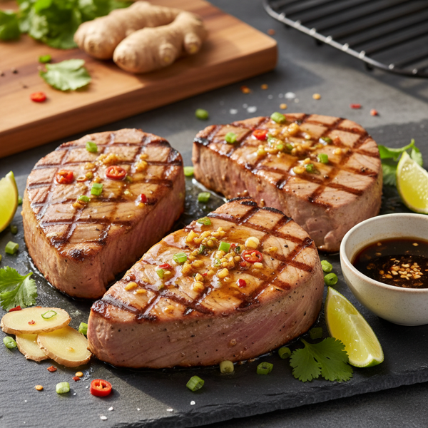 Savory Ginger-Infused Grilled Tuna Steaks recipe