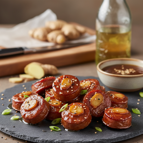 Savory Ginger Ale Glazed Kielbasa Bites recipe