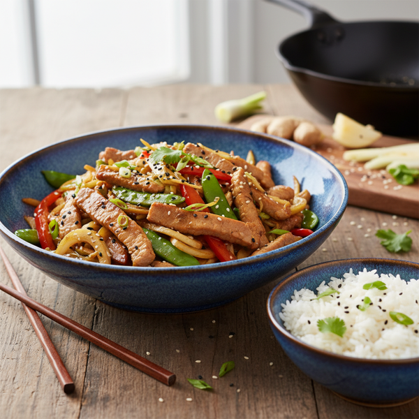 Savory Ginger Fennel Pork Stir-fry recipe