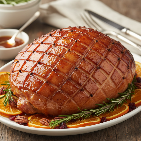 Savory Glazed Baked Ham recipe