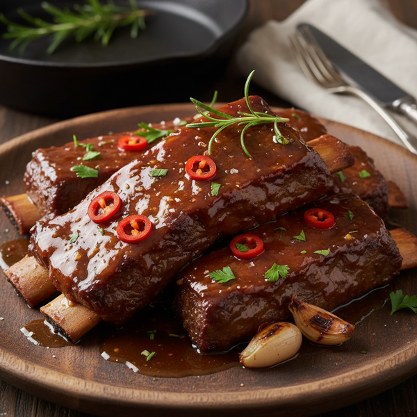 Savory Glazed Boneless Beef Ribs recipe