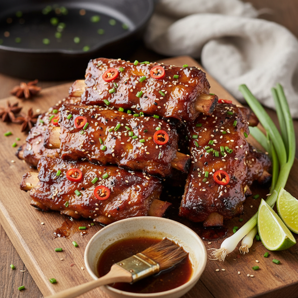 Savory Glazed Spareribs recipe