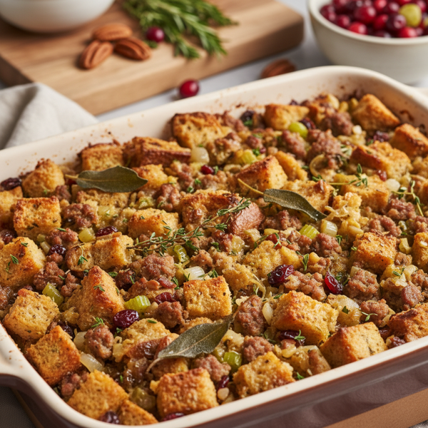 Savory Gluten-Free Sausage Bread Stuffing recipe