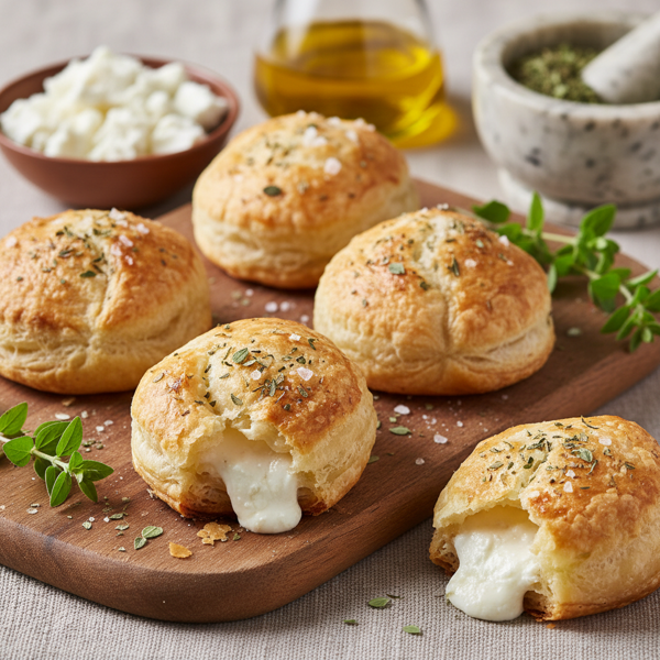 Savory Goat Cheese Puffs with Oregano recipe